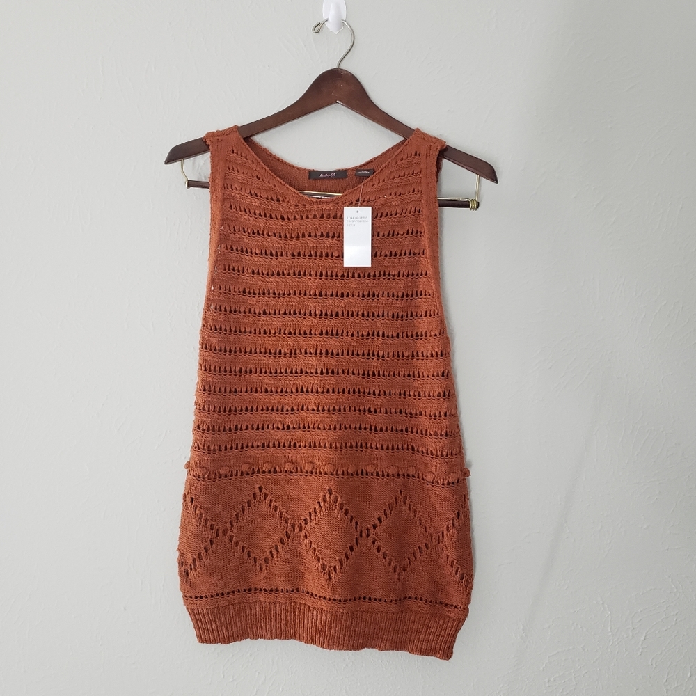 Heather B Tobacco Grandpa Style Sweater Vest